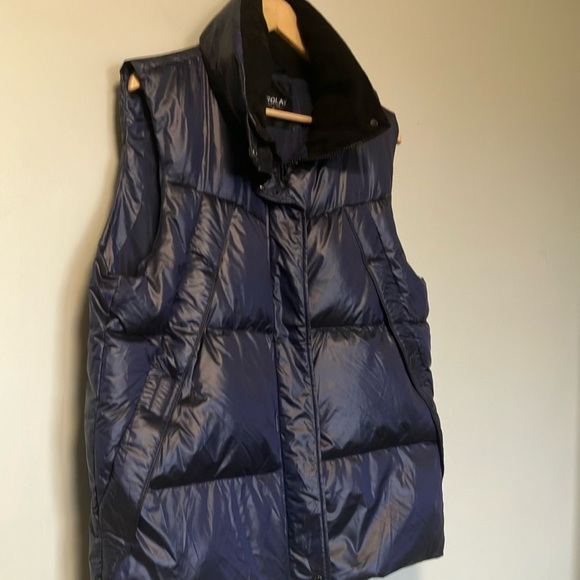 Orolay Metallic Shiny Navy Puffer Vest - Picture 4 of 8